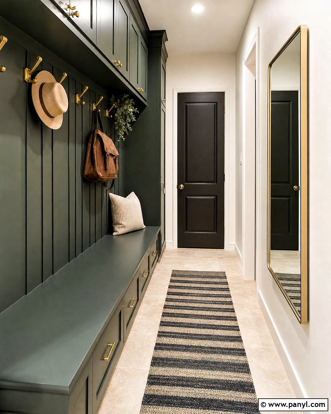Narrow Dark Green Mudroom - 20 dark green mudroom ideas