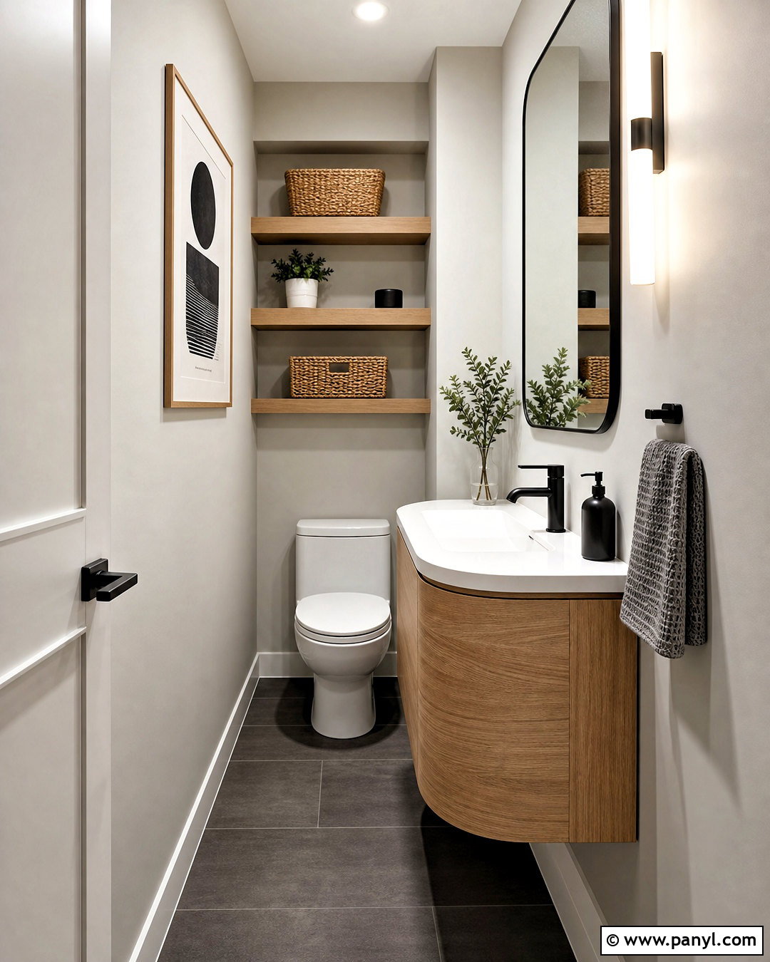 Narrow Powder Room - 20 small powder room ideas