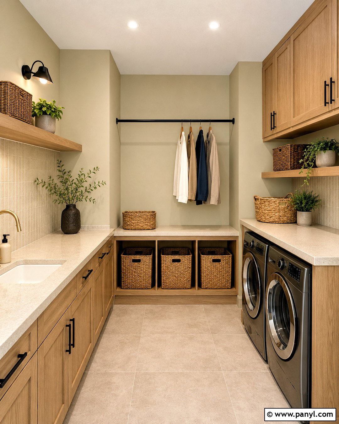 Natural Choice Laundry Room With Wood Cabinets - 20 natural choice sherwin williams ideas