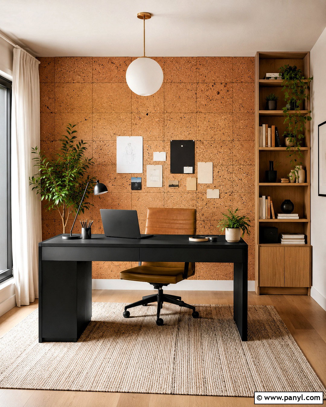 Natural Cork Accent Wall - 20 modern accent wall ideas