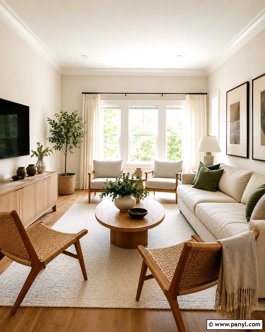 Natural Cream Living Room With Light Oak - 20 Natural Cream Walls