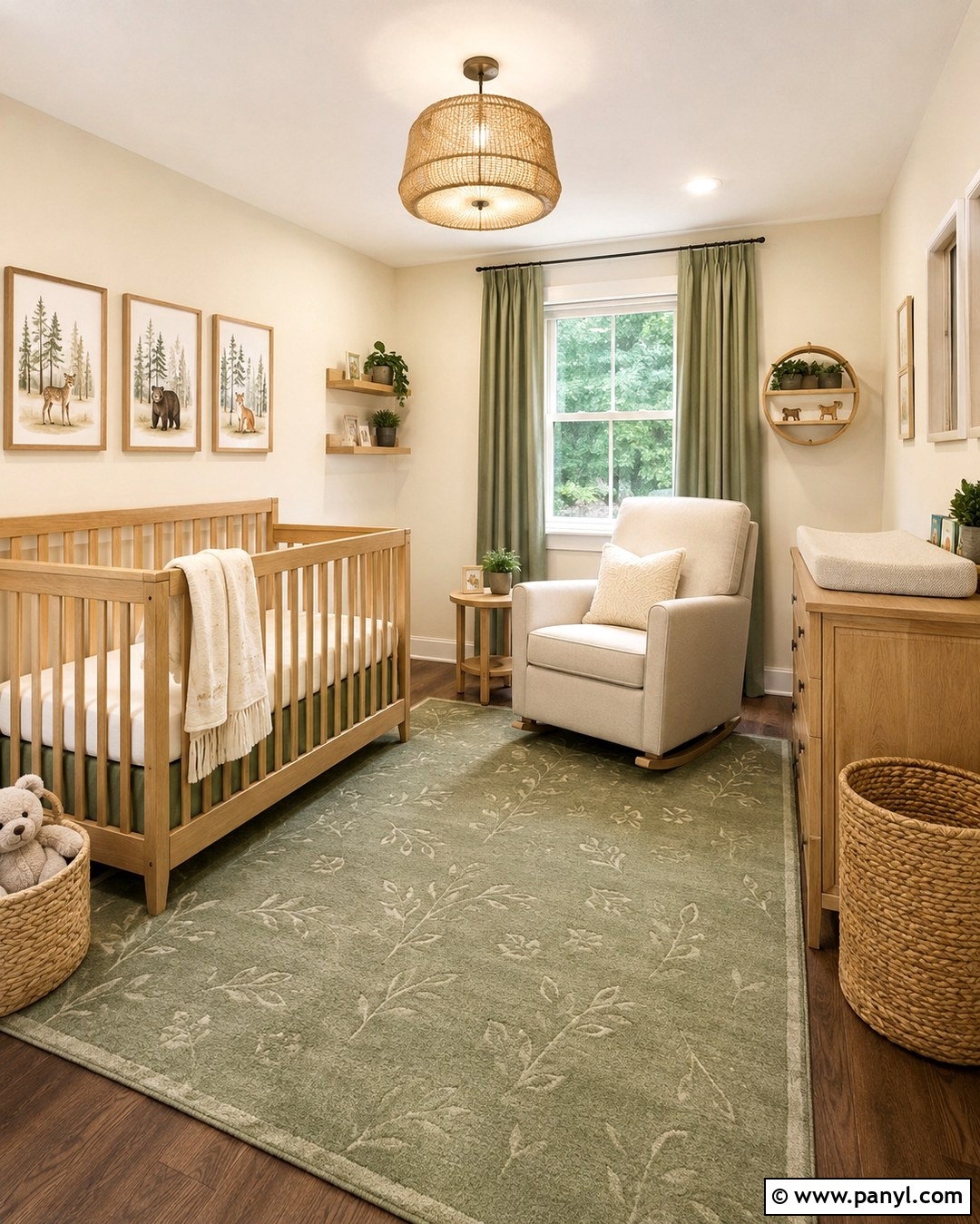 Natural Cream Nursery With Soft Green Decor - 20 Natural Cream Walls