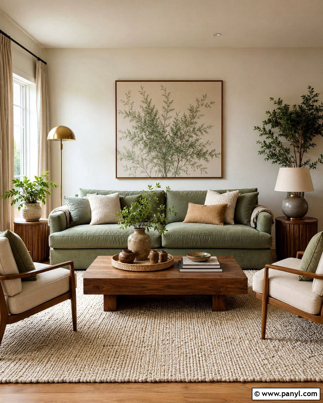 Natural Cream Walls With Sage Green Furniture - 20 Natural Cream Walls