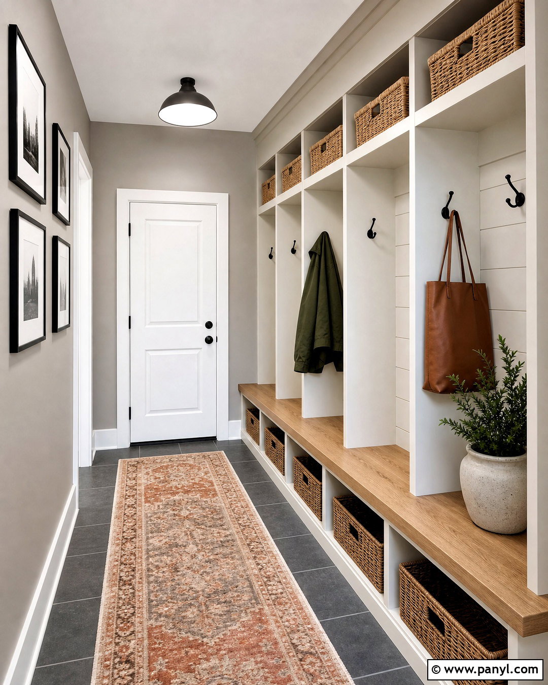 Natural Gray Mudroom - 20 warm gray paint color ideas