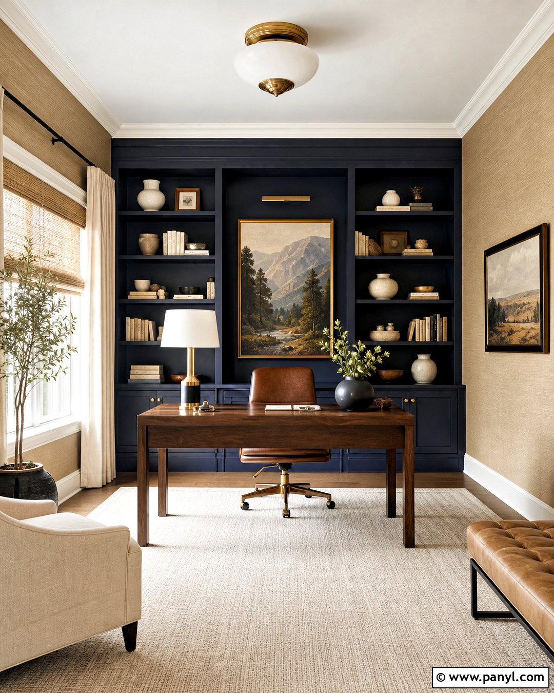 Natural Linen And Naval Home Office - 20 sw natural linen color palette ideas
