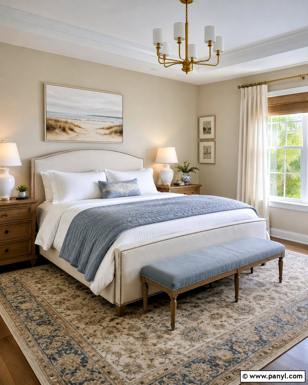 Natural Linen Bedroom With Blue Accents - 40 natural linen sherwin williams walls