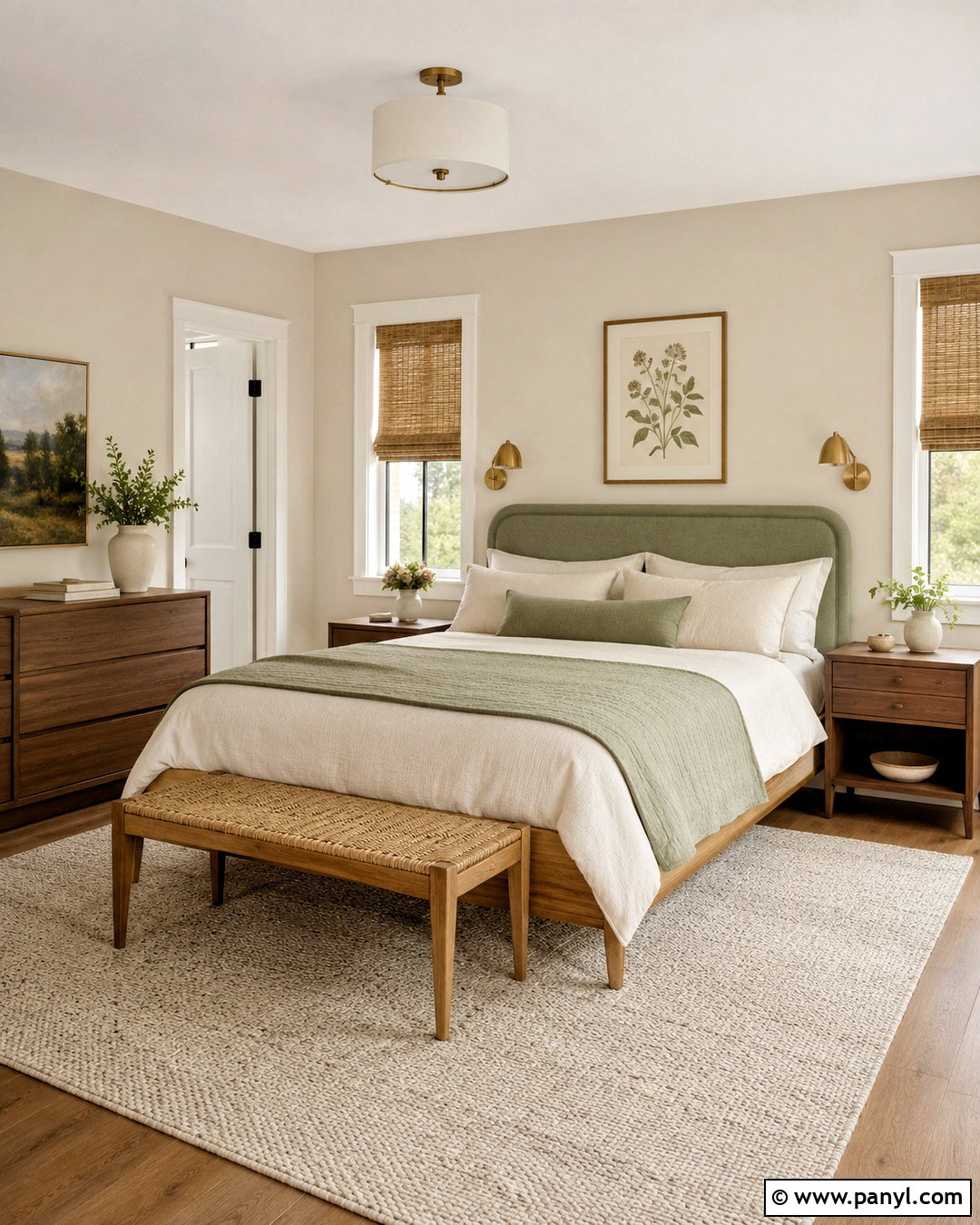 Natural Linen Bedroom With Sage Green - 20 natural linen sherwin williams ideas