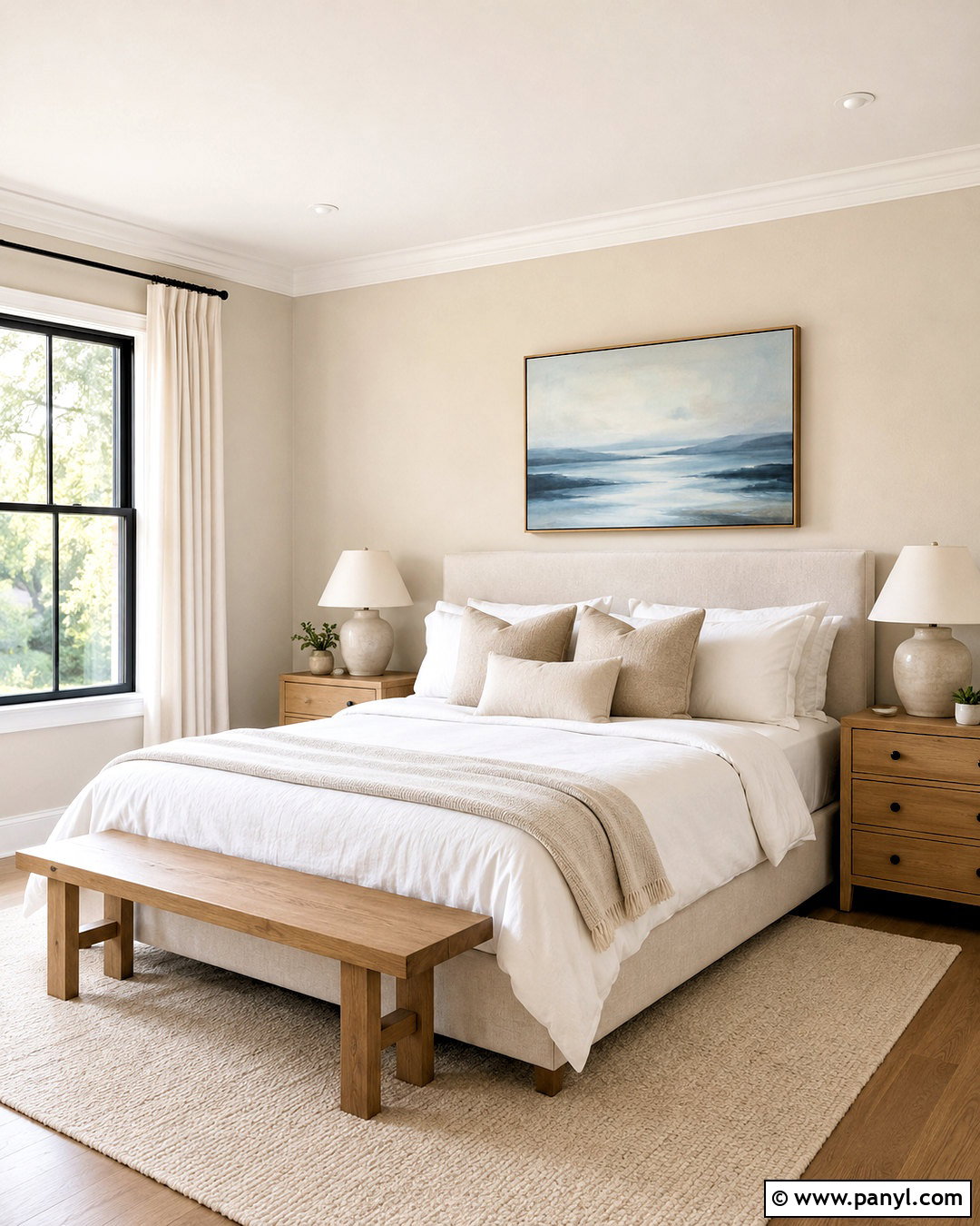 Natural Linen Bedroom With White Bedding - 20 natural linen sherwin williams ideas