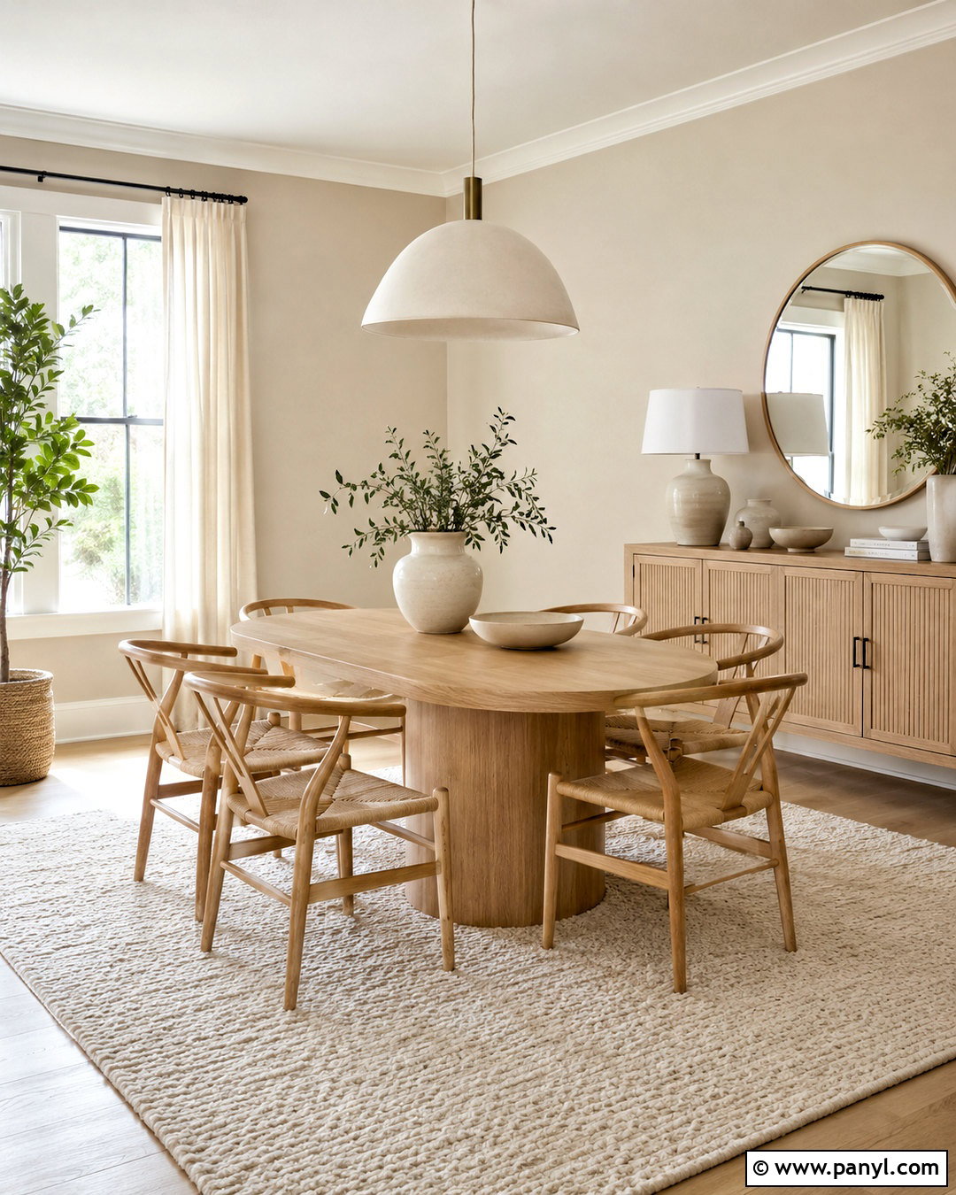 Natural Linen Dining Room With Oak Furniture - 40 natural linen sherwin williams walls