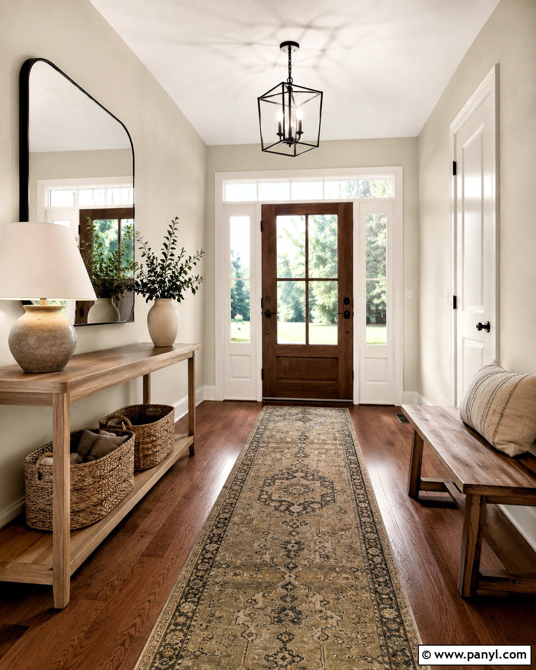 Natural Linen Entryway With Oak Furniture - 20 natural linen sherwin williams ideas