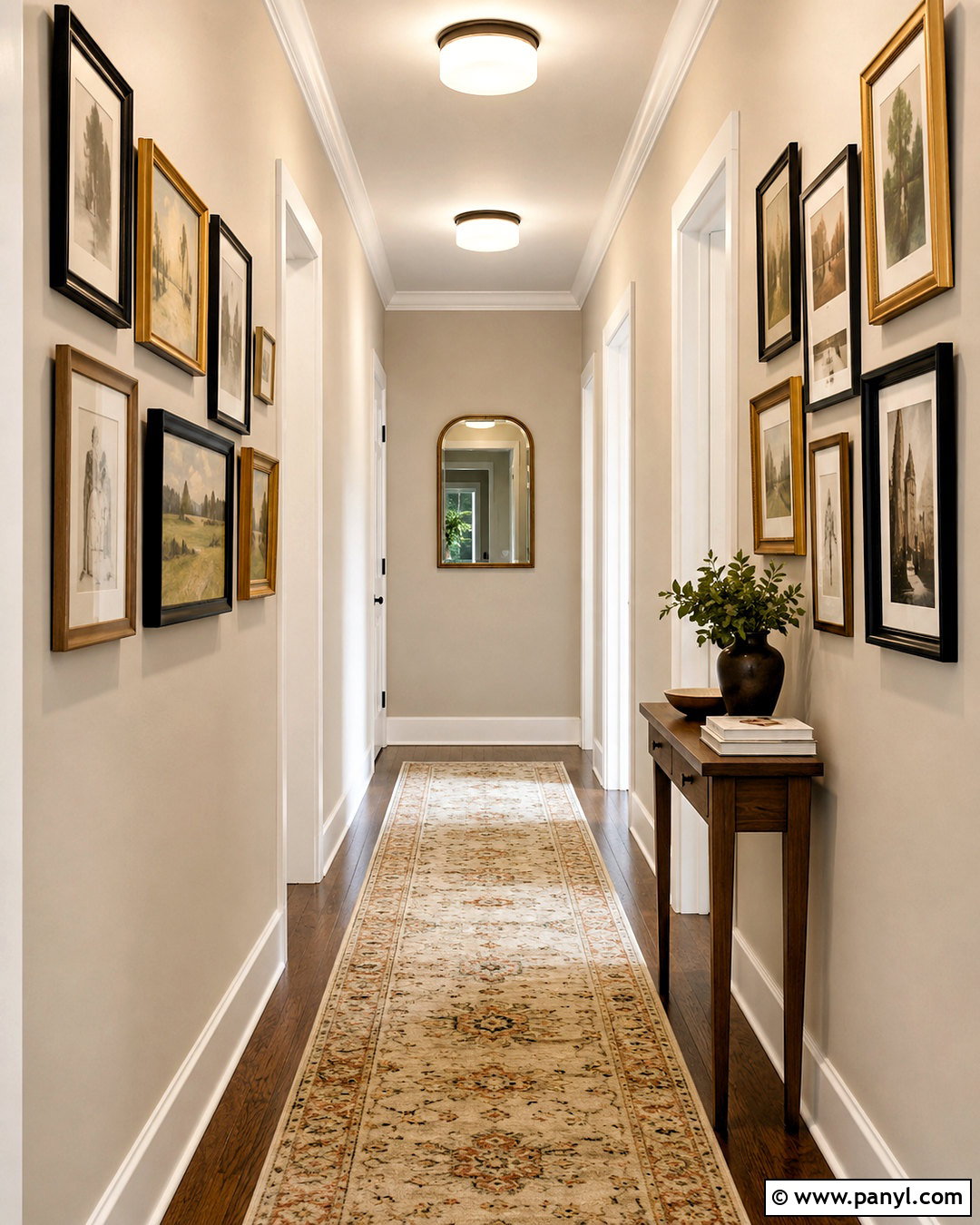 Natural Linen Hallway With Gallery Wall - 20 natural linen sherwin williams ideas