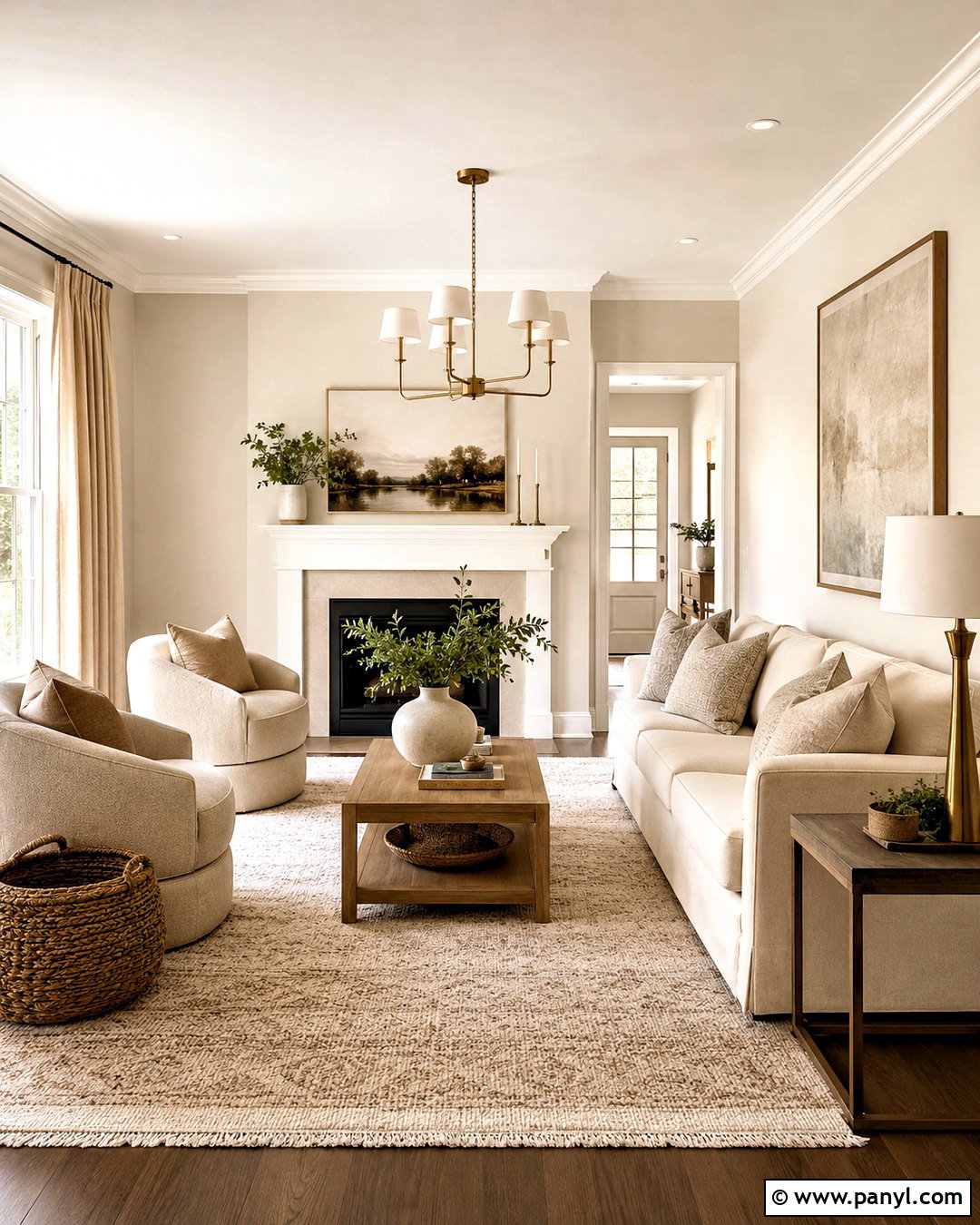 Natural Linen Living Room With Cream Furniture - 20 natural linen sherwin williams ideas