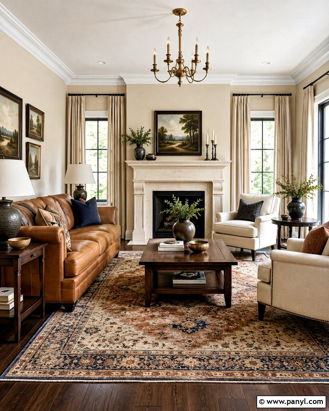 Natural Linen Living Room With Dark Wood - 20 natural linen sherwin williams ideas