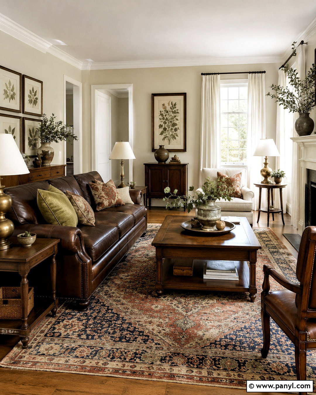 Natural Linen Living Room With Dark Wood - 40 natural linen sherwin williams walls