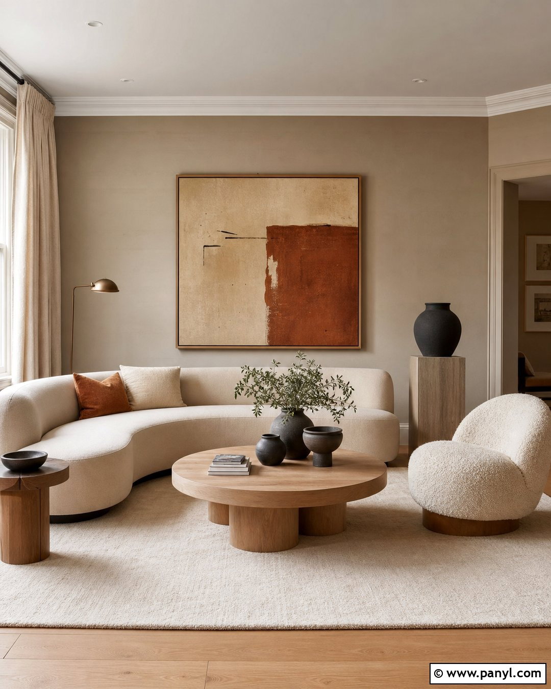 Natural Linen Organic Modern Living Room - 25 Sherman Williams Natural Linen Walls