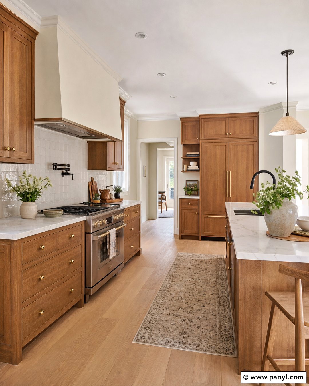 Natural Linen Walls With Honey Oak Cabinets - 35 honey oak kitchen cabinets wall color ideas
