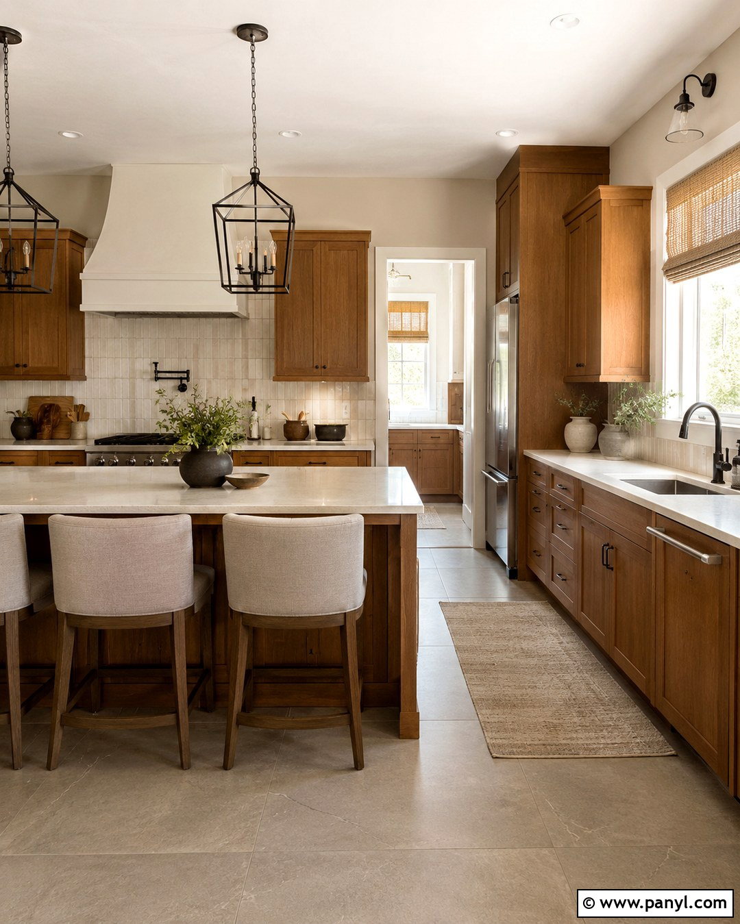 Natural Linen Walls With Honey Oak Cabinets - 20 Honey Oak Cabinet Kitchen Wall Color Ideas