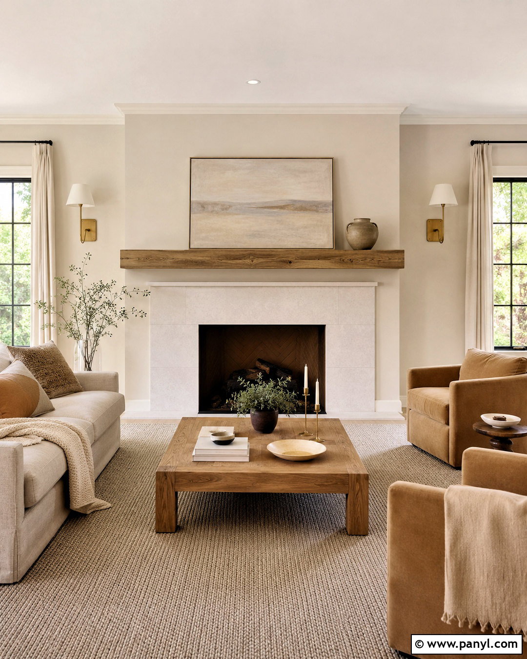 Natural Linen Walls With White Fireplace - 40 natural linen sherwin williams walls