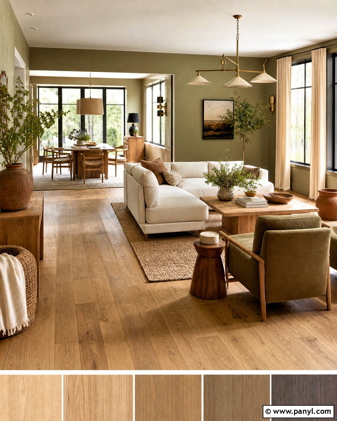 Natural Oak And Sage Green Wood Color Palette - 20 wood colour palette ideas