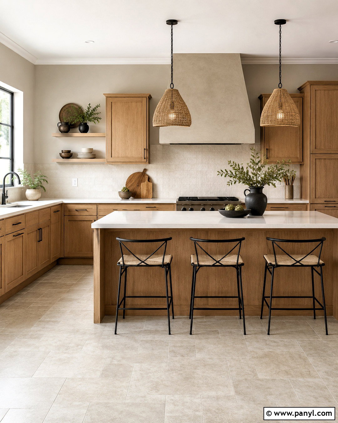 Natural Oak Cabinets With Agreeable Gray Walls - 20 cabinet color with agreeable gray walls