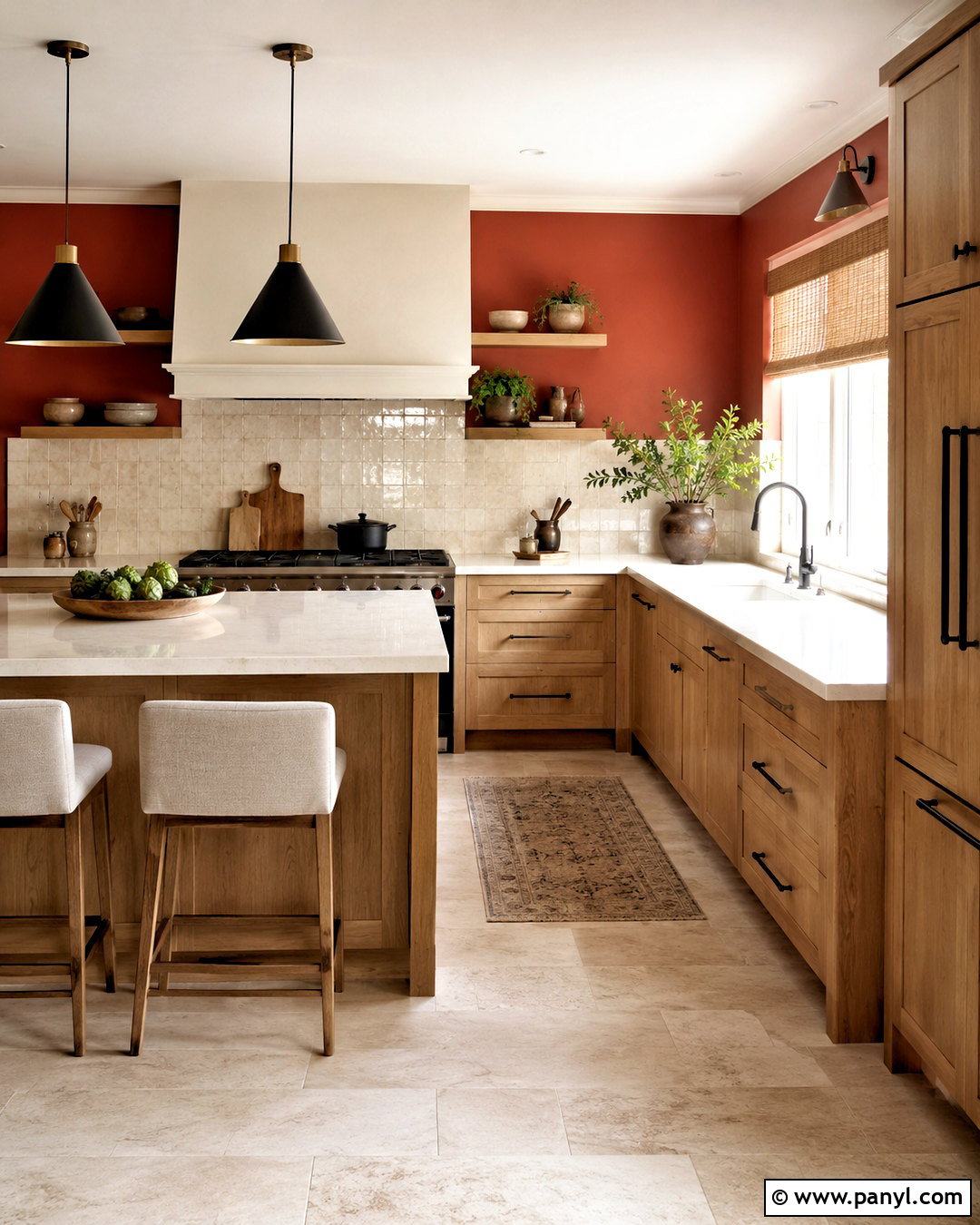 Natural Oak Cabinets With Red Walls - 20 What Color Cabinets Go With Red Walls