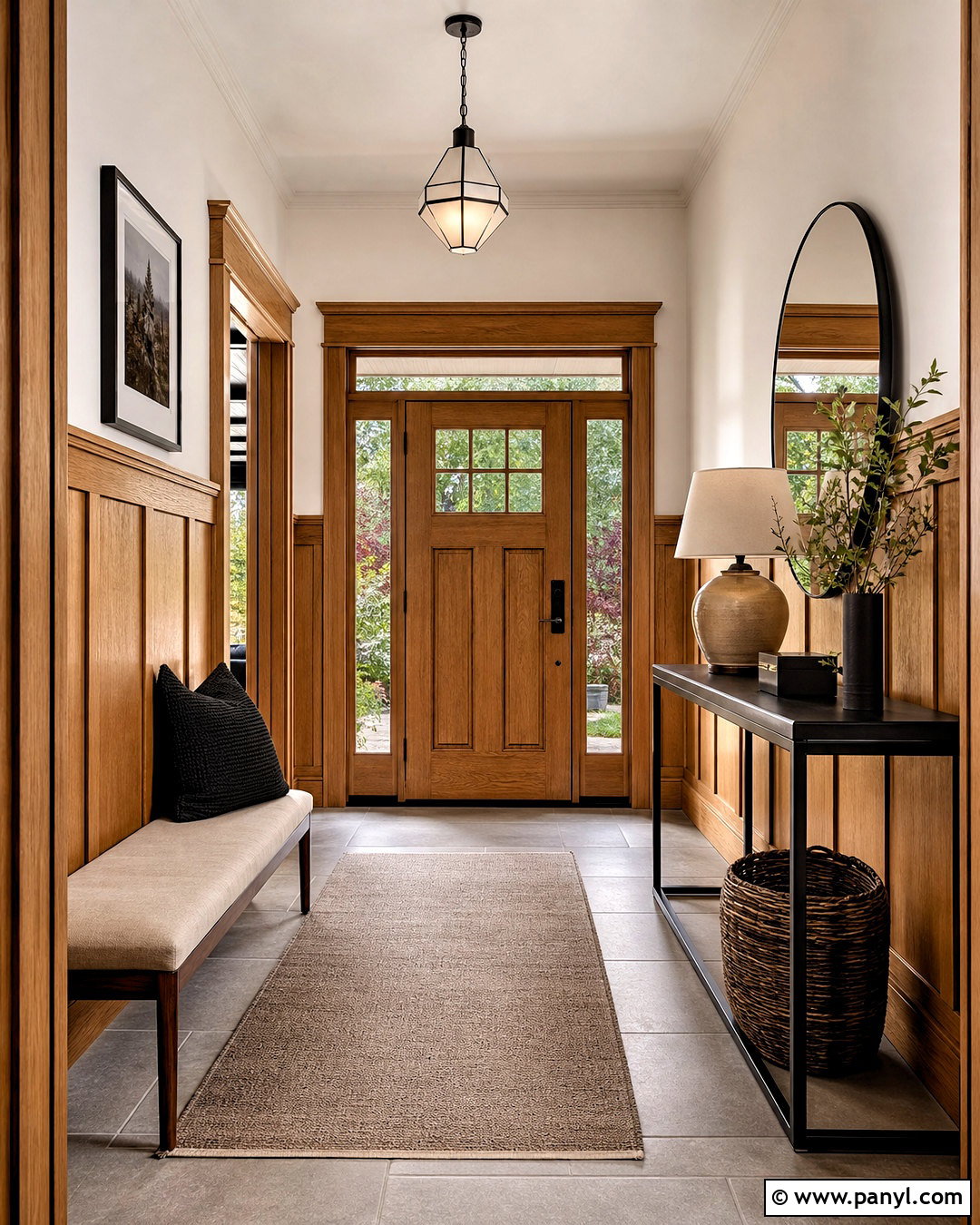 Natural Oak High Wainscoting Entryway - 20 high wainscoting ideas