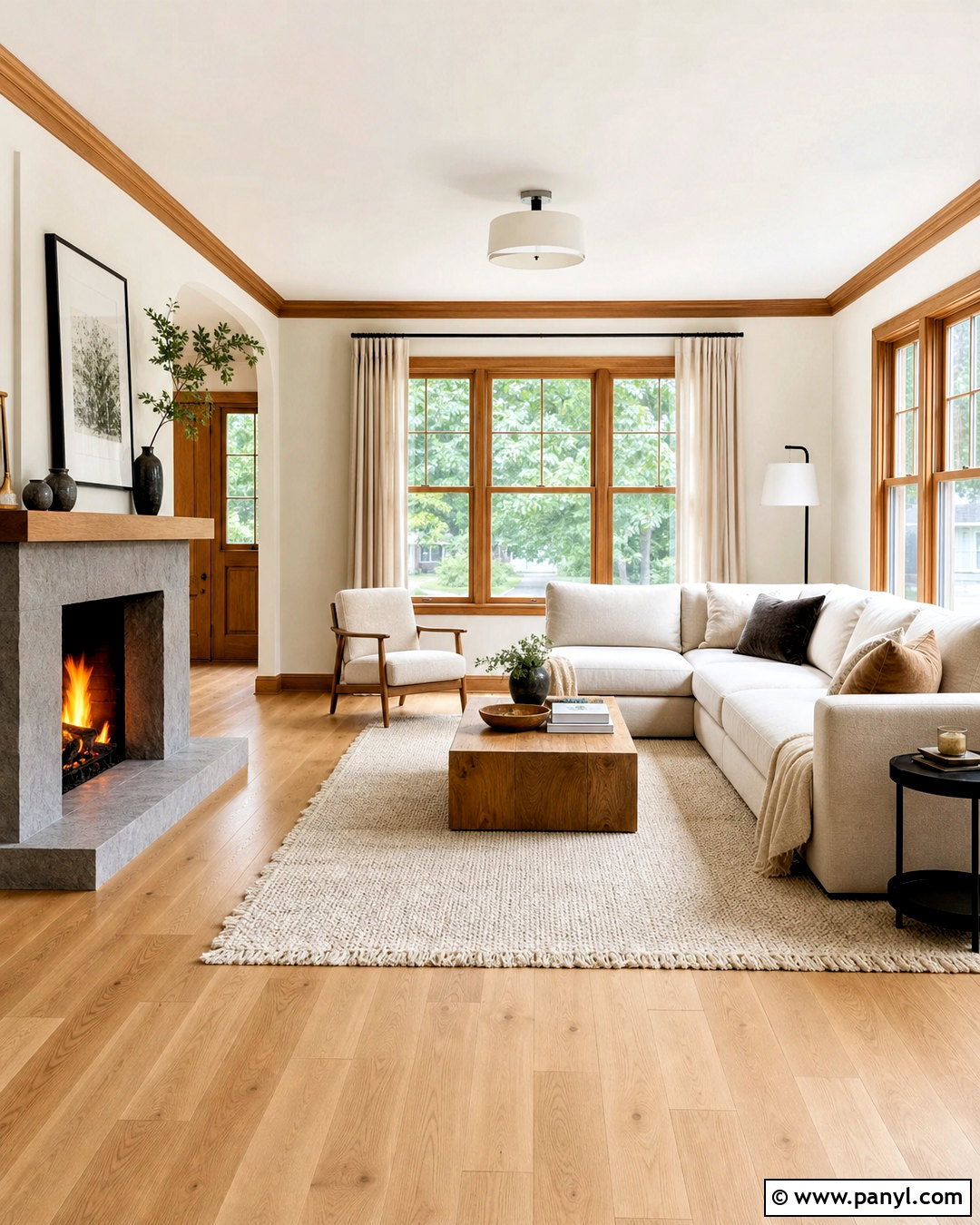 Natural Oak Window Trim - 20 wood trim interior ideas