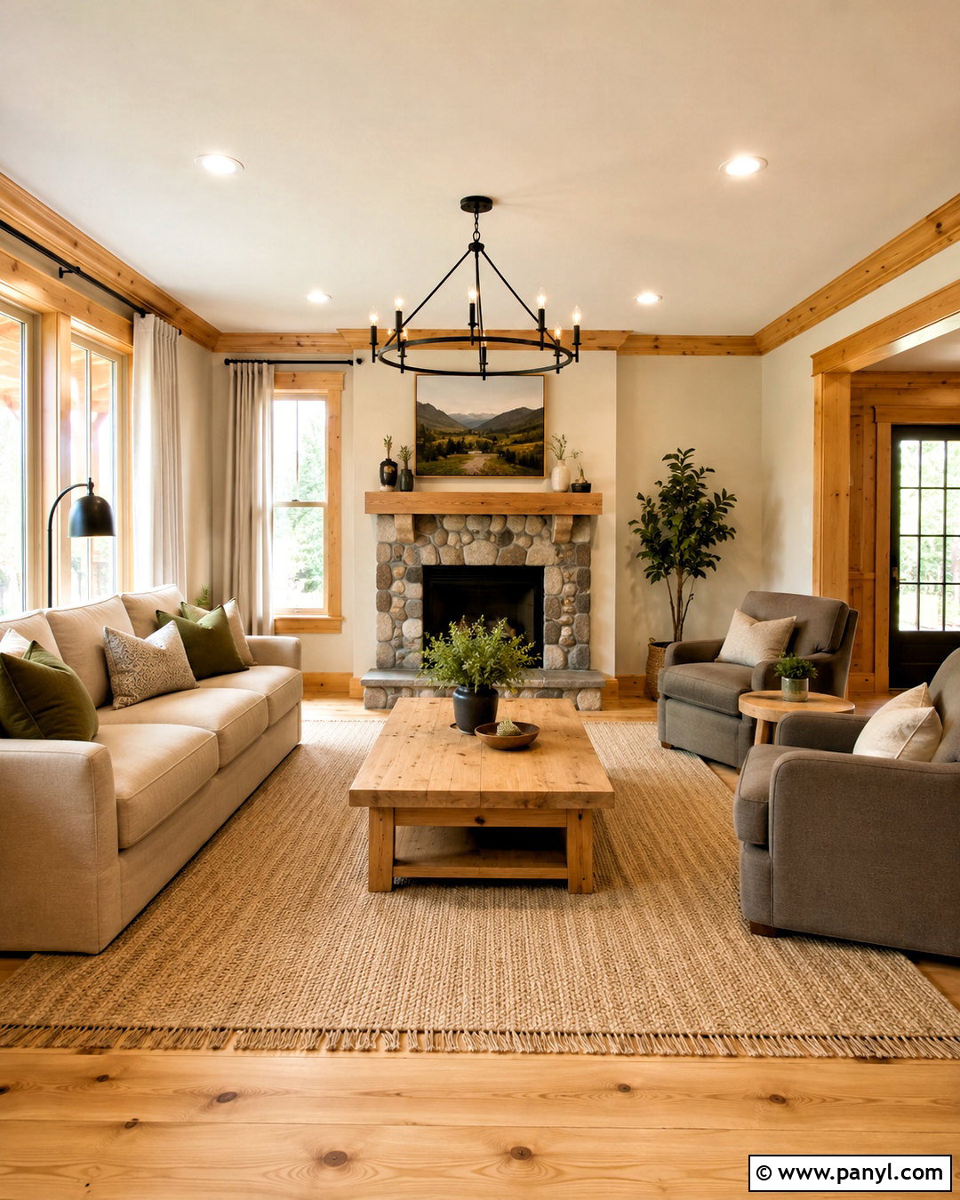 Natural Pine Trim With Warm White Walls - 20 pine trim interior ideas