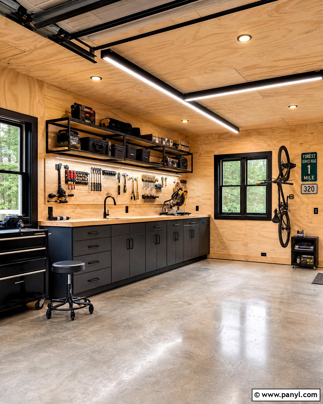 Natural Plywood Garage Wall - 20 garage interior walls