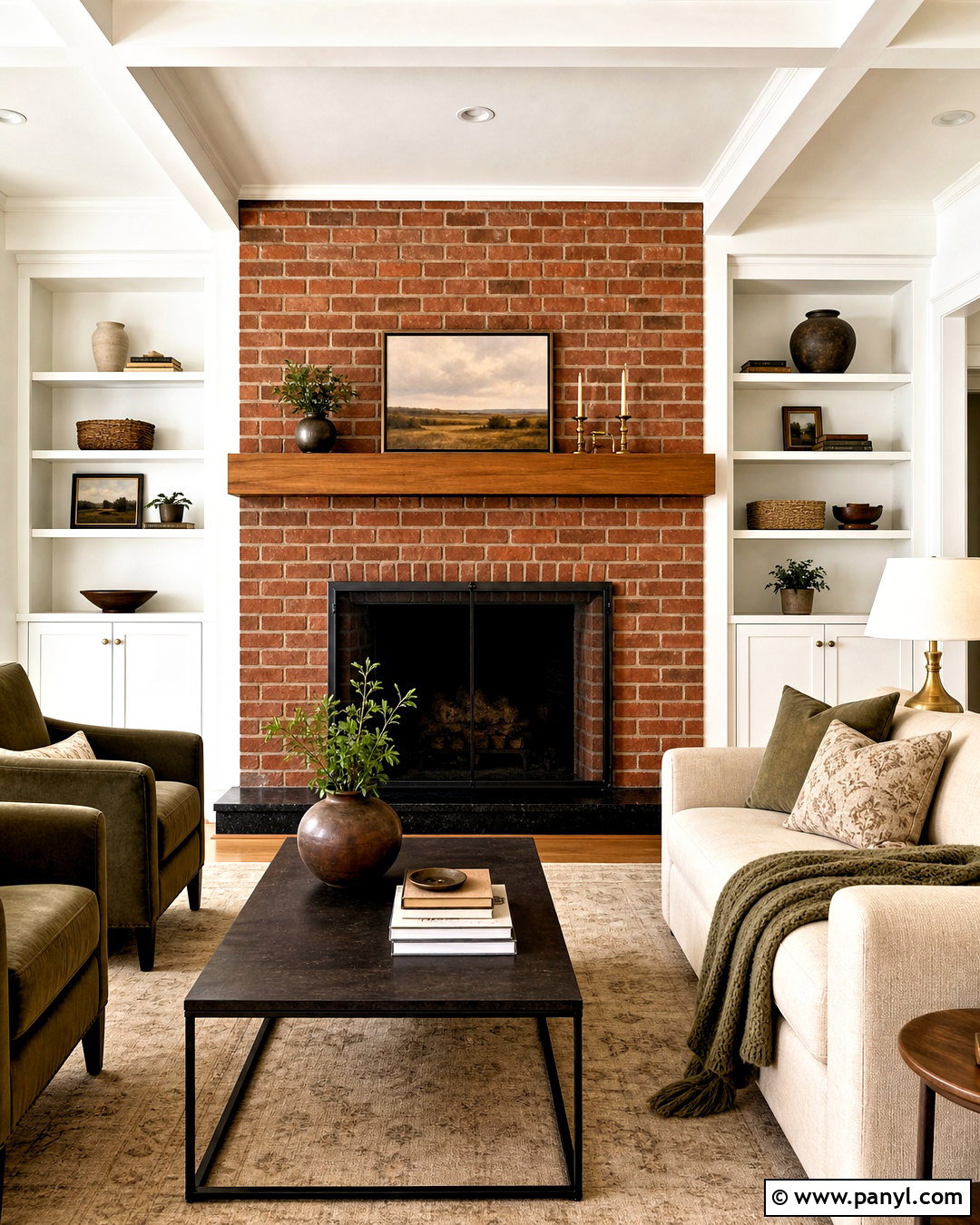 Natural Red Brick Fireplace Makeover - 20 red brick fireplace makeover ideas