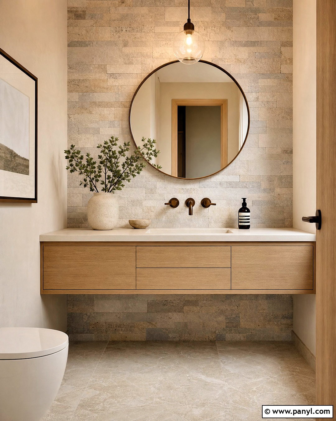 Natural Stone Half Bath Accent Wall - 20 half bath accent wall ideas