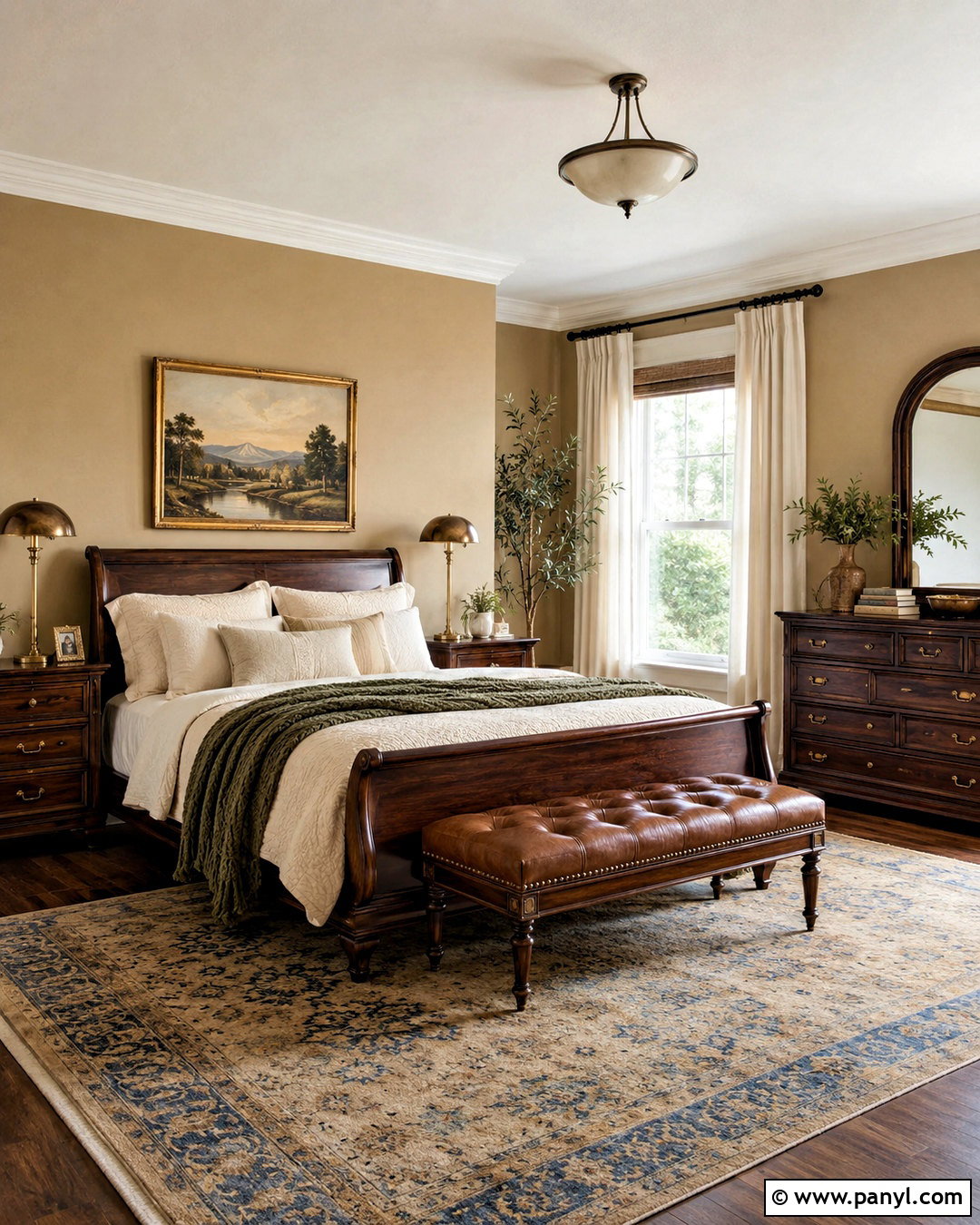 Natural Tan Bedroom With Dark Wood Furniture - 20 natural tan sherwin williams ideas