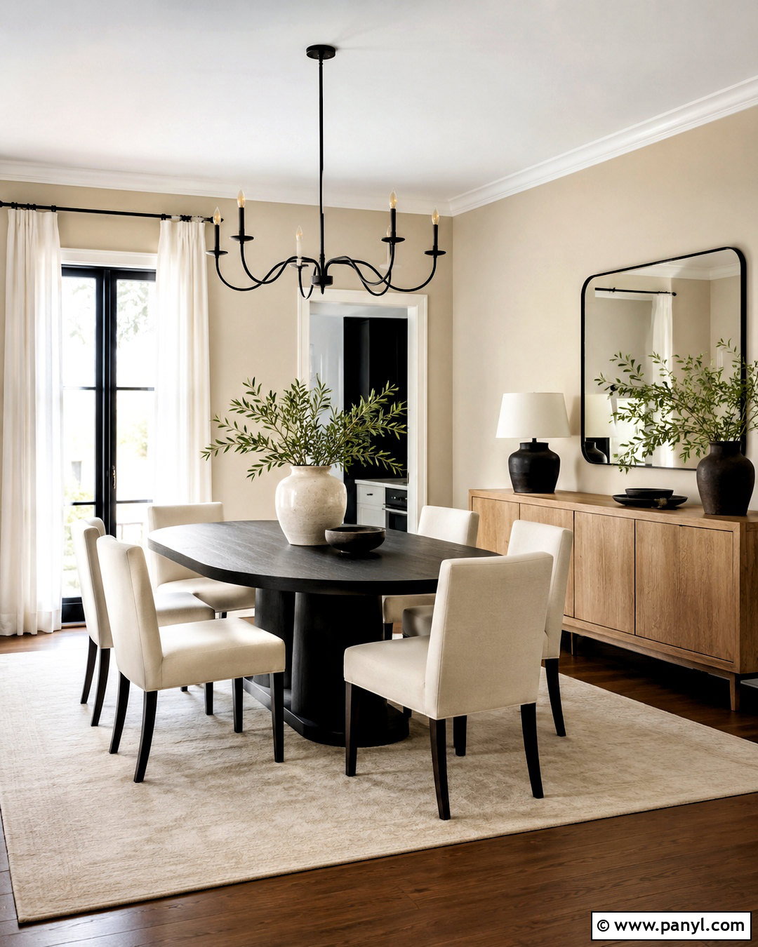 Natural Tan Dining Room With Black Accents - 20 natural tan sherwin williams ideas