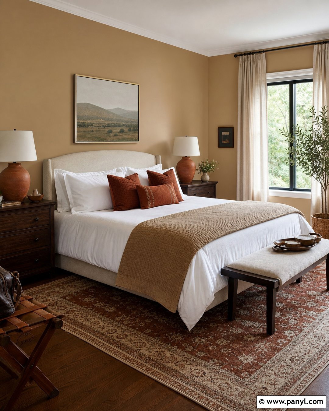 Natural Tan Guest Bedroom With Terracotta - 25 Natural Tan Sherwin Williams Walls