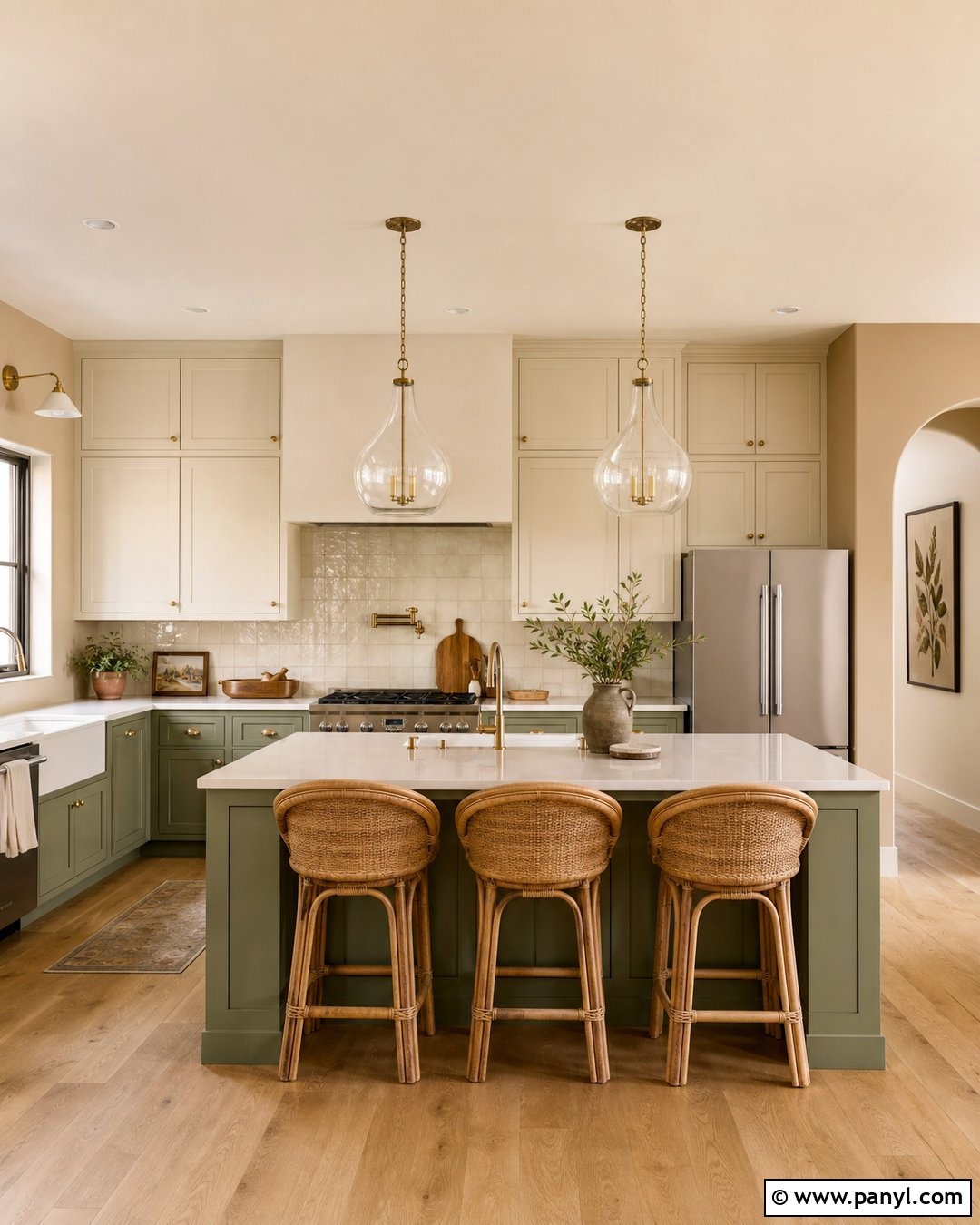 Natural Tan Kitchen With Green Cabinets - 25 Natural Tan Sherwin Williams Walls