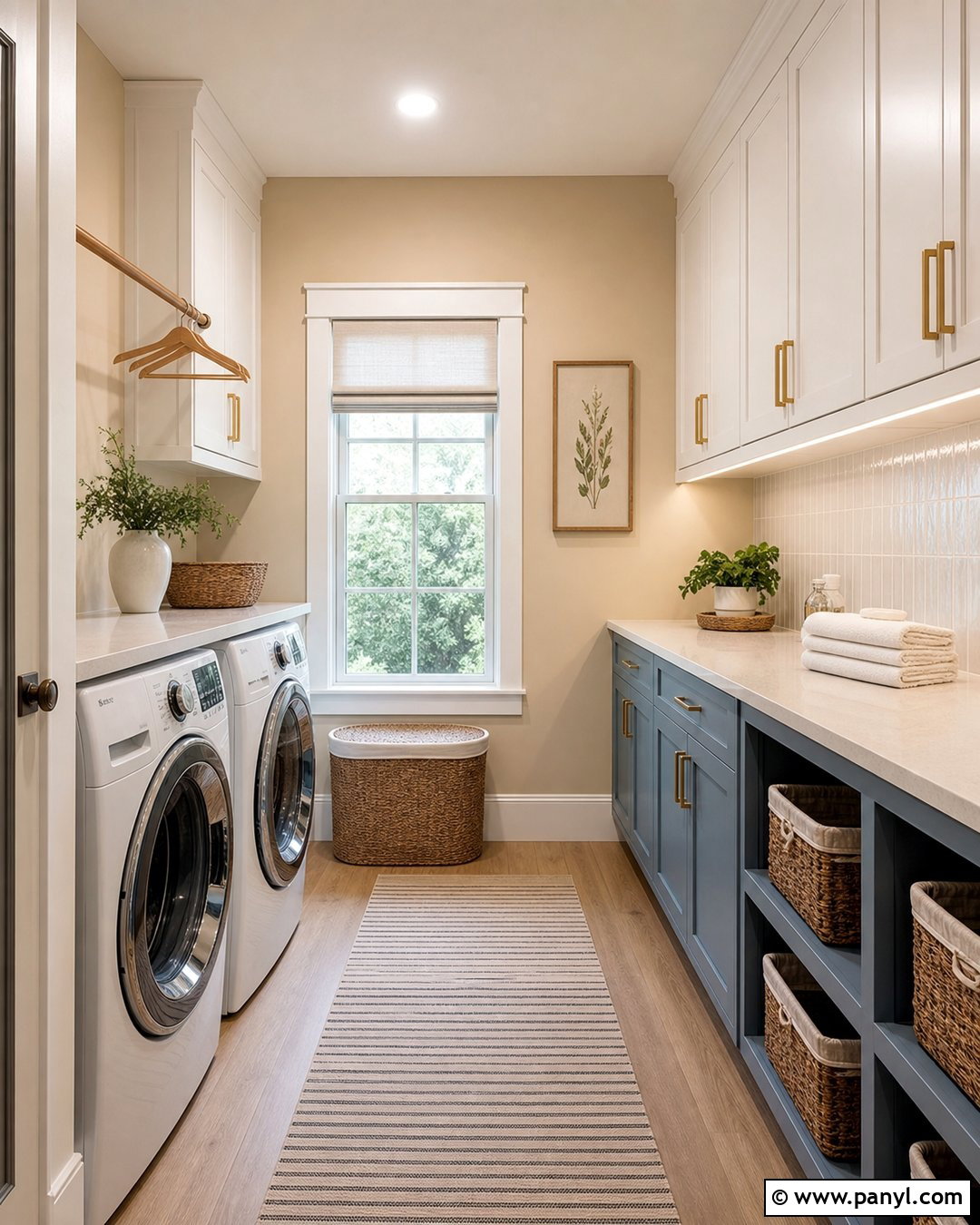 Natural Tan Laundry Room With Blue Cabinets - 25 Natural Tan Sherwin Williams Walls