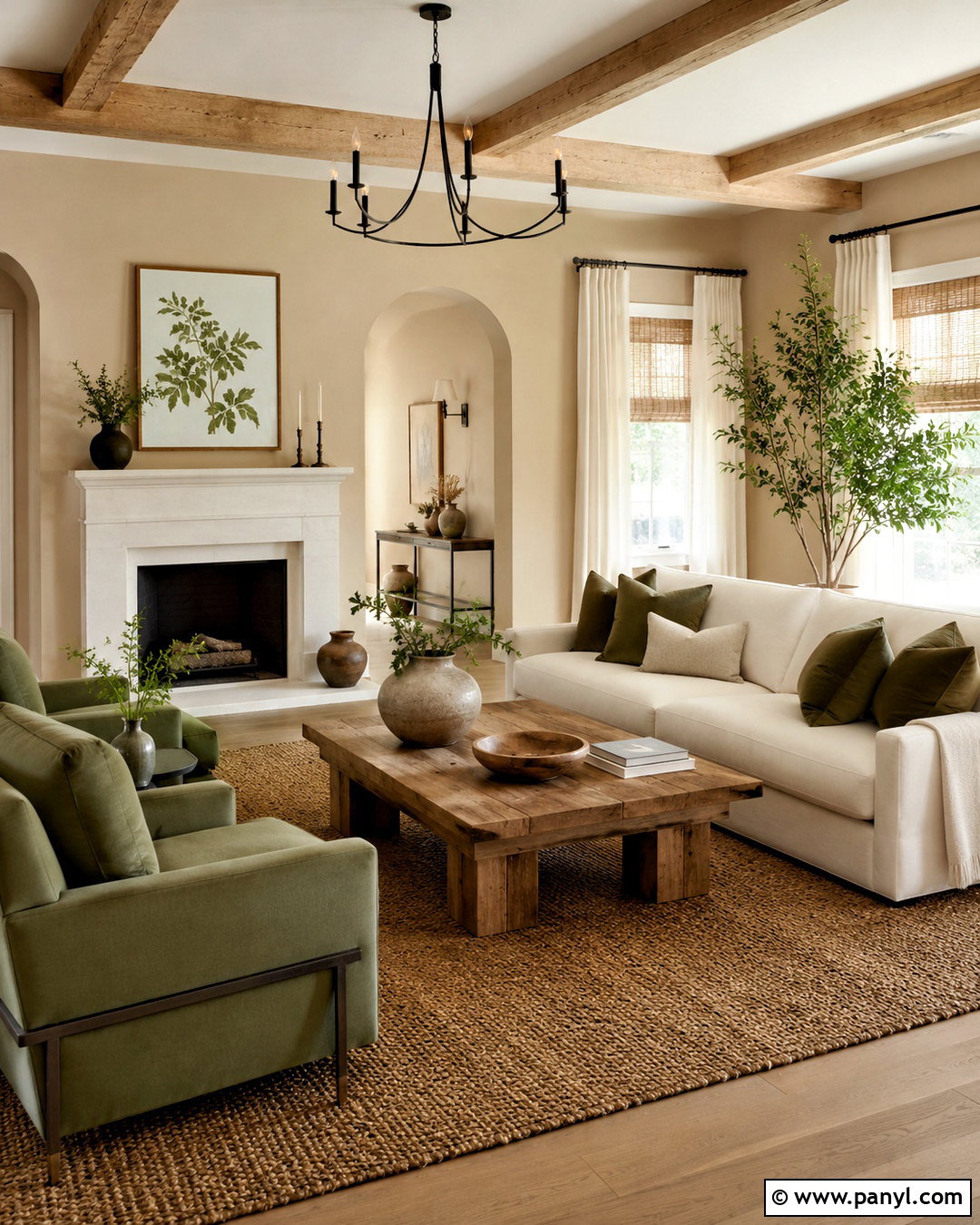 Natural Tan Living Room With Sage Green - 20 natural tan sherwin williams ideas