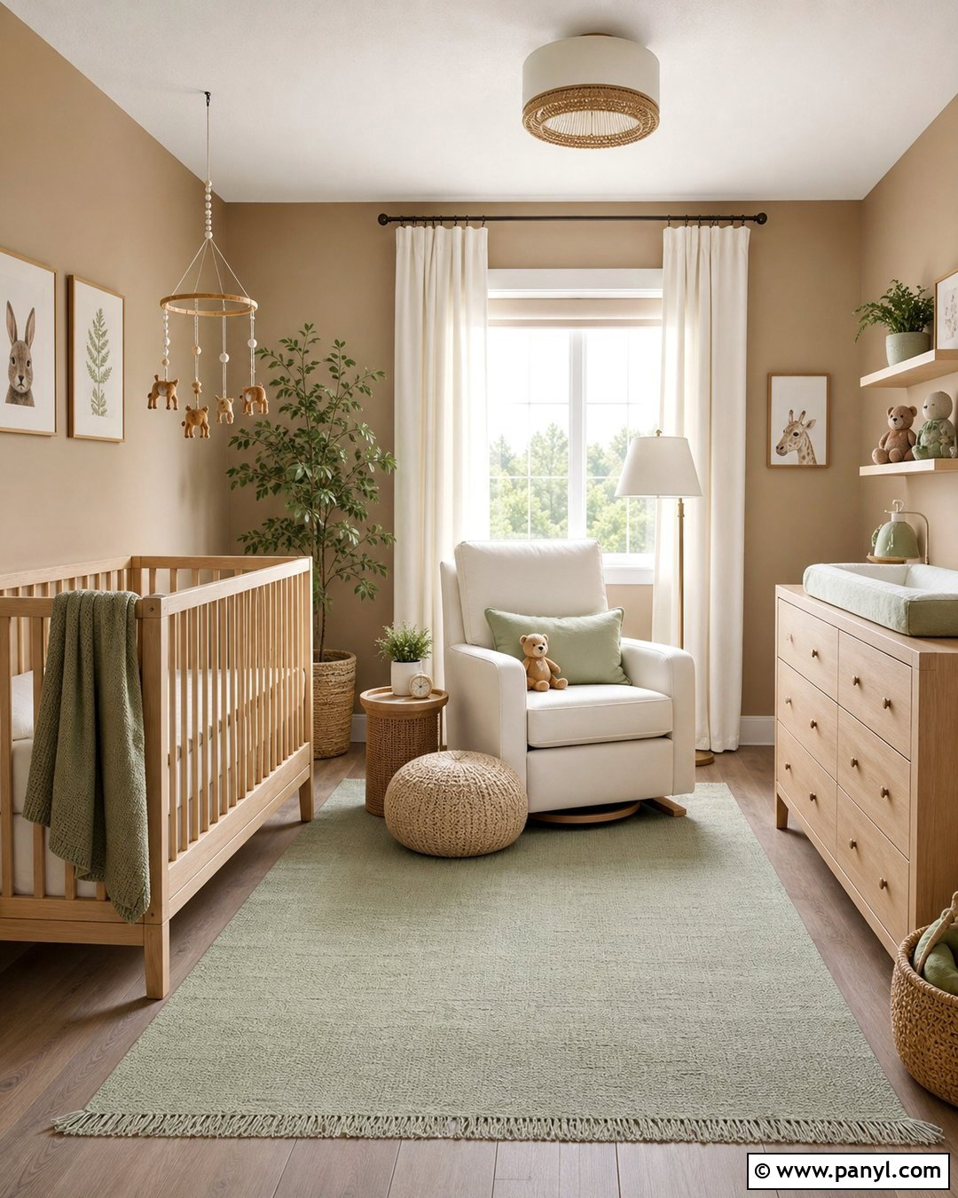 Natural Tan Nursery With Soft Green Decor - 25 Natural Tan Sherwin Williams Walls