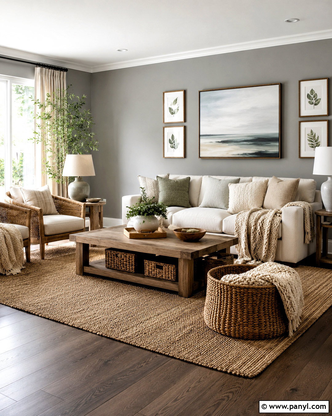 Natural Textures With Gray Walls - 20 What Goes With Gray Walls