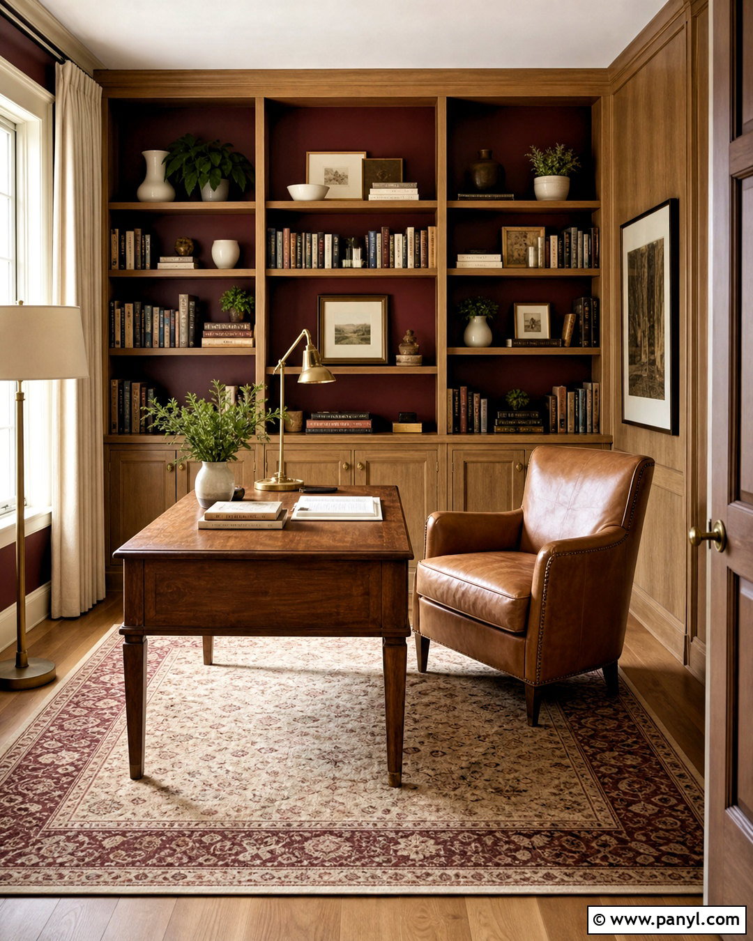 Natural Wood And Burgundy - 20 wood colour combination ideas