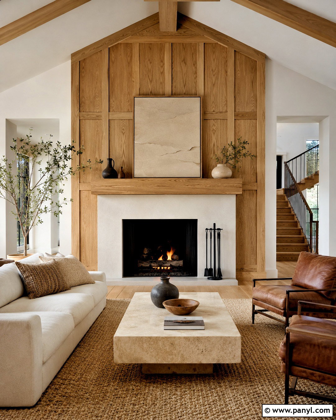 Natural Wood Board And Batten Fireplace Wall - 20 board and batten fireplace wall ideas