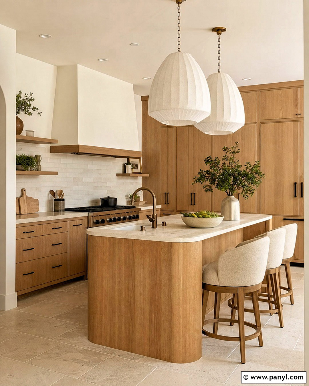 Natural Wood Kitchen With Cream Walls - 20 warm neutral kitchen ideas