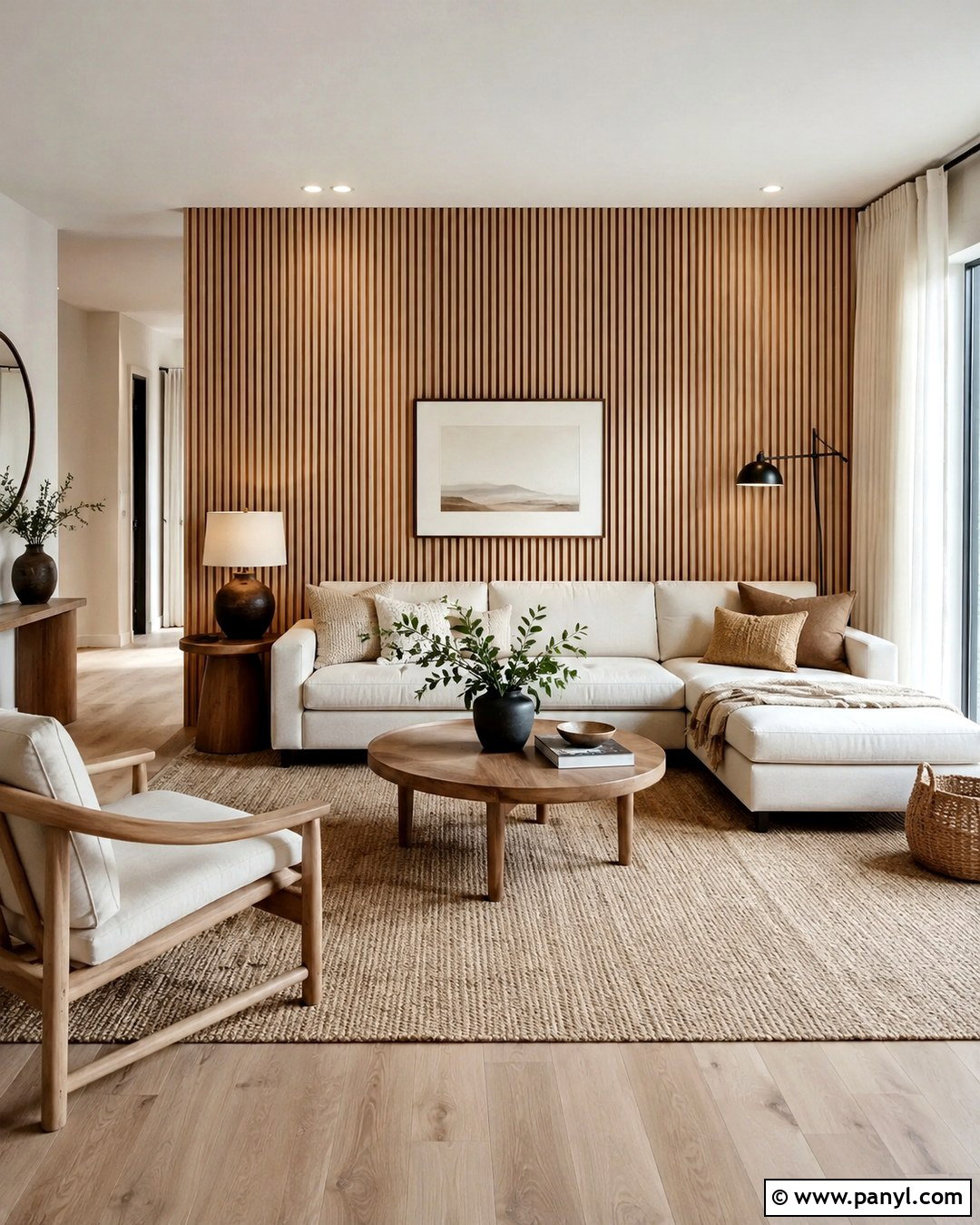 Natural Wood Neutral Accent Wall - 20 Neutral Color Accent Wall Ideas
