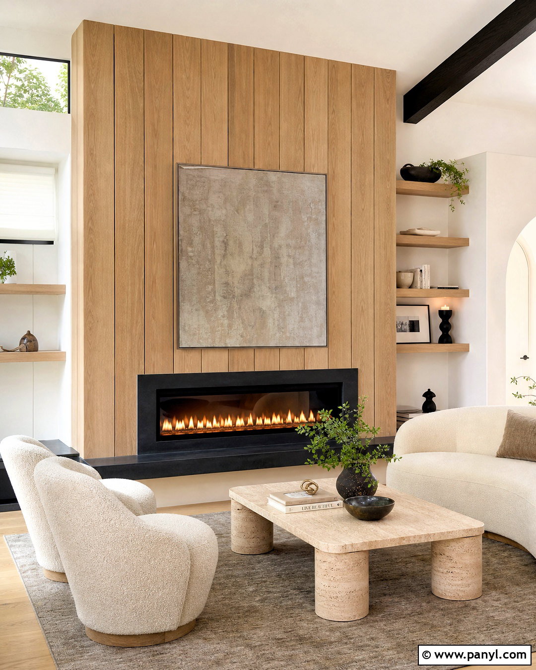 Natural Wood Shiplap Fireplace - 20 shiplap wall with fireplace ideas