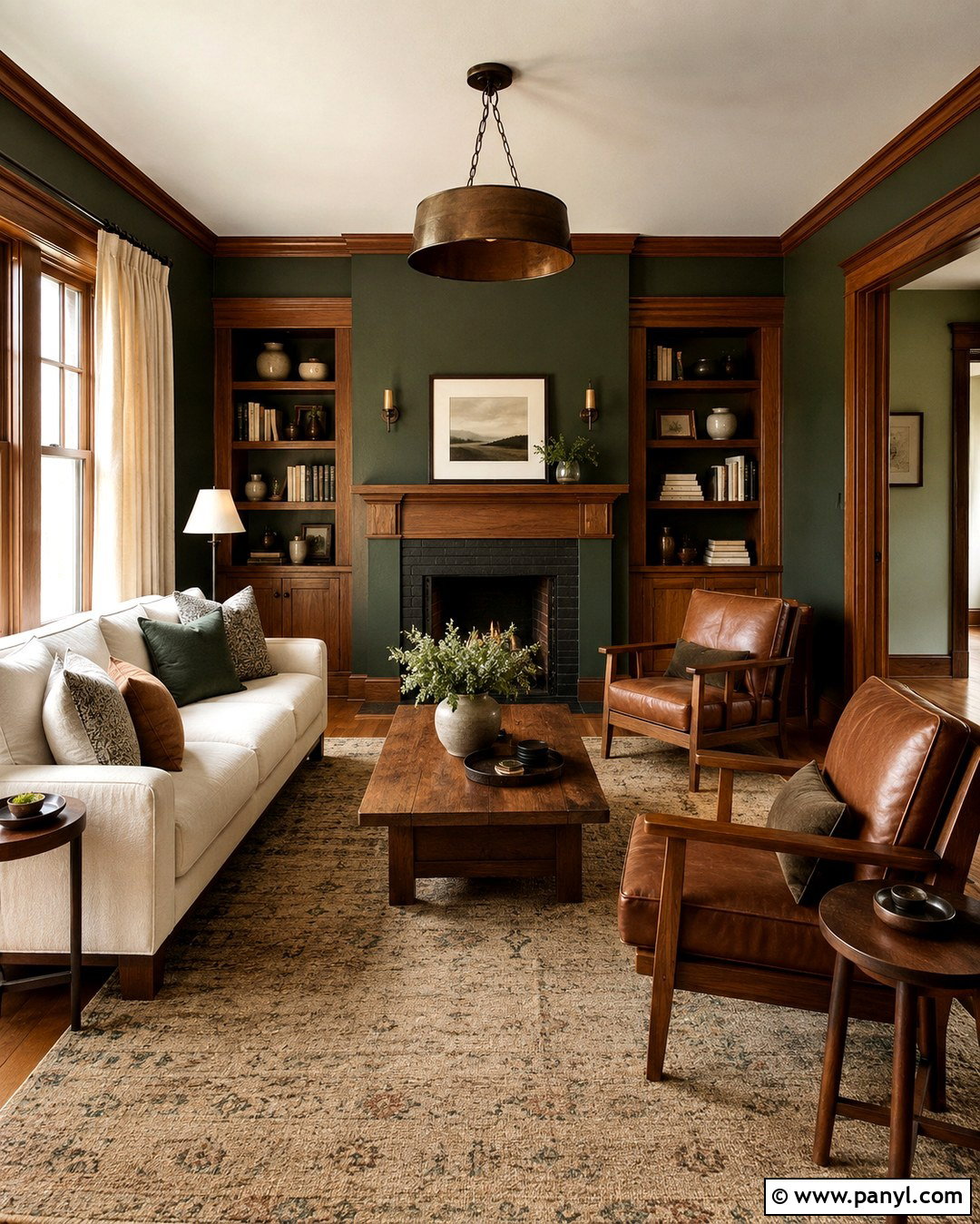 Natural Wood Tone Trim - 20 Trim Color For Dark Green Walls