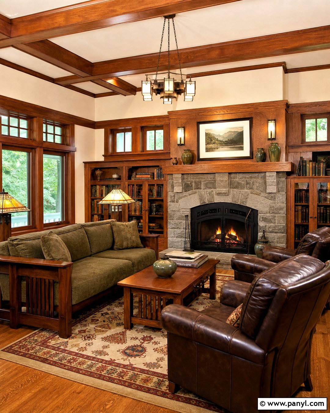 Natural Wood Trim Craftsman Living Room - 20 natural wood trim interior ideas