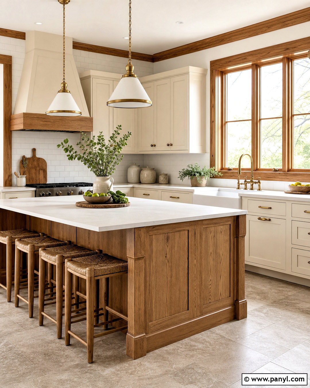 Natural Wood Trim Farmhouse Kitchen - 20 natural wood trim interior ideas