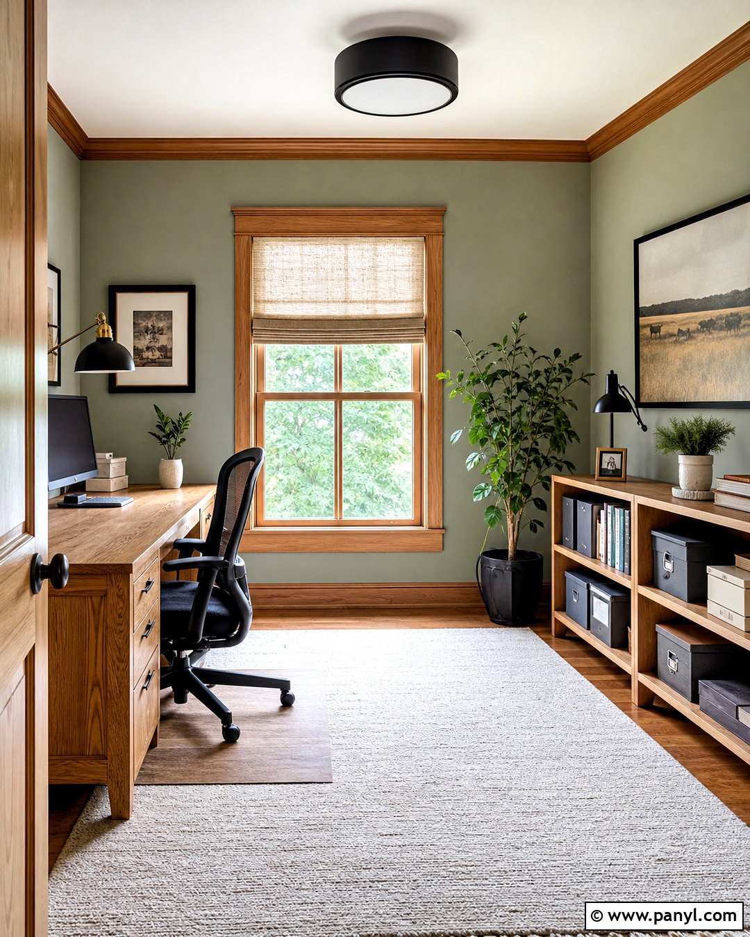 Natural Wood Trim Home Office - 20 natural wood trim interior ideas