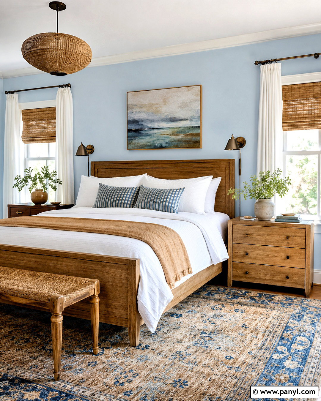 Natural Wood With Light Blue Walls - 20 What Goes With Light Blue Walls