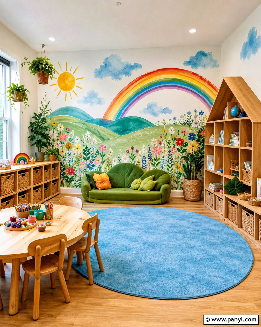 Nature Rainbow Playroom - 20 rainbow playroom ideas